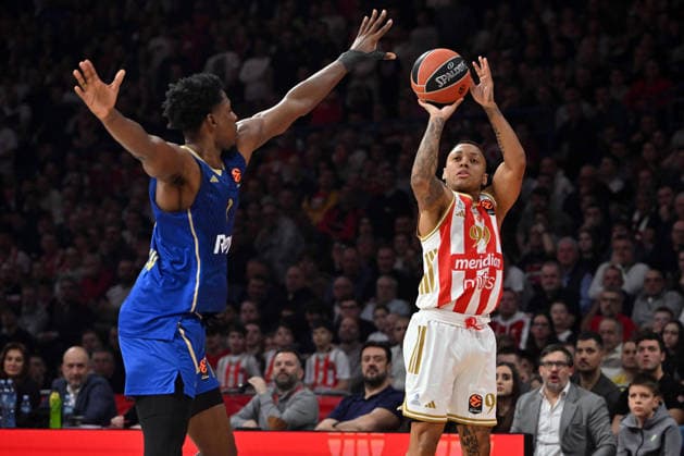 CRVENA ZVEZDA vs MACCABI YAGO DOS SANTOS, basketball player of Crvena Zvezda, during the Euroleague match against Maccabi, at Belgrade Arena. Belgrade, 06.02.2026. photo: MN PRESS BASKETBALL, EUROLEAGUE, CRVENA ZVEZDA, MACCABI Belgrade Belgrade Arena Serbia Copyright: xMarkoxMetlasx xMNxPressx