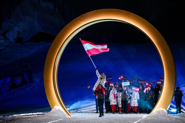 260206 Athletes of Austria and flag bearer Anna Gasser during the Opening Ceremony of the 2026 Winter Olympics on February 6, 2026 in Livigno. Photo: Vegard Grott BILDBYRAN kod VG VG0860 bbeng Olympic Games, Olympische Spiele, Olympia, OS olympics winter olympics os ol olympiska spel vinter-os olympiske leker milano cortina 2026 milan cortina 2026 milano cortina 2026 olympic games milano cortina 2026 winter olympic games milano cortina-os milano cortina-ol vinter-ol opening ceremony invigning invigningsceremoni apningsseremoni *** 260206 Athletes of Austria and flag bearer Anna Gasser during the Opening Ceremony of the 2026 Winter Olympics on February 6, 2026 in Livigno Photo Vegard Grott BILDBYRAN kod VG VG0860 bbeng olympic games olympics winter olympics os ol olympiska spel vinter os olympiske leker milano cortina 2026 milan cortina 2026 milano cortina 2026 olympic games milano cortina 2026 winter olympic games milano cortina os milano cortina ol vinter ol opening ceremony invigning invigningsceremoni apningsseremoni  Copyright: VEGARDxGRoTT BB260206VG023