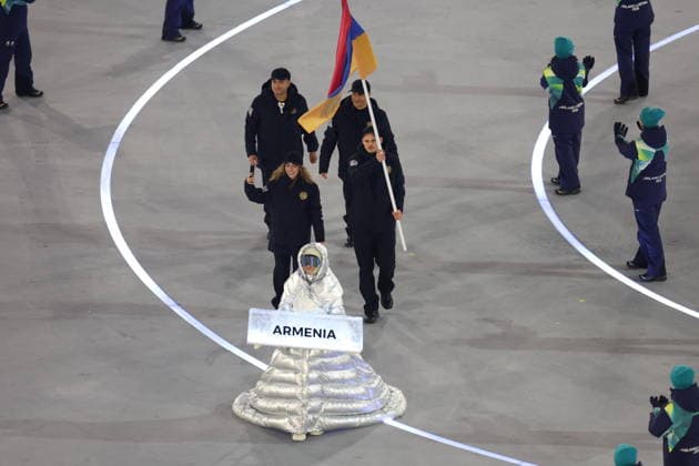 Winter Olympics - Opening Ceremony - Milan Team Armenia at the Opening ceremony of the Milano Cortina 2026 Winter Olympic Games, Olympische Spiele, Olympia, OS at San Siro stadium (Milano Olympic Stadium), in Milan on February 6, 2026. Photo by Alexis Jumeau ABACAPRESS.COM Milan Italy  Copyright: xJumeauxAlexis ABACAx