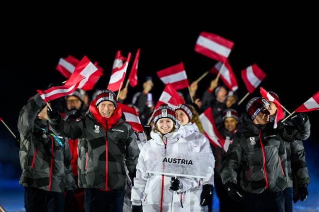 260206 Athletes of Austria during the Opening Ceremony of the 2026 Winter Olympics on February 6, 2026 in Predazzo. Photo: Maxim Thore BILDBYRAN kod MT MT0960 bbeng Olympic Games, Olympische Spiele, Olympia, OS olympics winter olympics os ol olympiska spel vinter-os olympiske leker milano cortina 2026 milan cortina 2026 milano cortina 2026 olympic games milano cortina 2026 winter olympic games milano cortina-os milano cortina-ol vinter-ol opening ceremony invigning invigningsceremoni *** 260206 Athletes of Austria during the Opening Ceremony of the 2026 Winter Olympics on February 6, 2026 in Predazzo Photo Maxim Thore BILDBYRAN kod MT MT0960 bbeng olympic games olympics winter olympics os ol olympiska spel vinter os olympiske leker milano cortina 2026 milan cortina 2026 milano cortina 2026 olympic games milano cortina 2026 winter olympic games milano cortina os milano cortina ol vinter ol opening ceremony invigning invigningsceremoni  Copyright: MAXIMxTHORE BB260206MT106