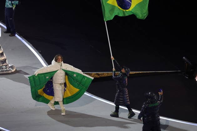 Winter Olympics - Opening Ceremony - Milan Team Brazil at the Opening ceremony of the Milano Cortina 2026 Winter Olympic Games, Olympische Spiele, Olympia, OS at San Siro stadium (Milano Olympic Stadium), in Milan on February 6, 2026. Photo by Alexis Jumeau ABACAPRESS.COM Milan Italy  Copyright: xJumeauxAlexis ABACAx