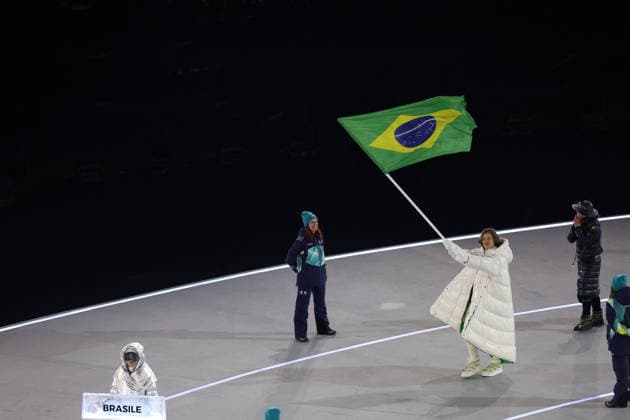 Winter Olympics - Opening Ceremony - Milan Team Brazil at the Opening ceremony of the Milano Cortina 2026 Winter Olympic Games, Olympische Spiele, Olympia, OS at San Siro stadium (Milano Olympic Stadium), in Milan on February 6, 2026. Photo by Alexis Jumeau ABACAPRESS.COM Milan Italy  Copyright: xJumeauxAlexis ABACAx