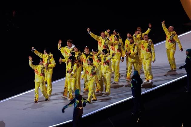 Team of Belgium Opening Ceremony, Opening Ceremony - Milano Cortina 2026 Winter Olympics: Day 0, Opening Ceremony - Milano Cortina 2026 Winter Olympics: Day 0, San Siro Stadium, February 6, 2026, Milan, Italy.