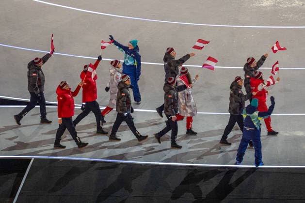 2026-02-06 - Milano Cortina 2026 Winter Olympics MILAN, ITALY - FEBRUARY 6: The Austrian Olympic team during the opening ceremony of the Milano Cortina 2026 Winter Olympics at the San Siro Stadium on February 6, 2026 in Milan, Italy Milan San Siro Stadium Italy Content not available for redistribution in The Netherlands directly or indirectly through any third parties. Copyright: xAndrexWeeningx