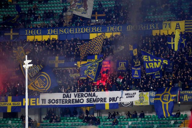 Verona™s supporters, banner the Serie A soccer match between Hellas Verona and Pisa at the Bentegodi Stadium in Verona, north west Italy - Friday , February 6 , 2026. - Soccer .  Copyright: xPaolaxGarbuio Lapressex