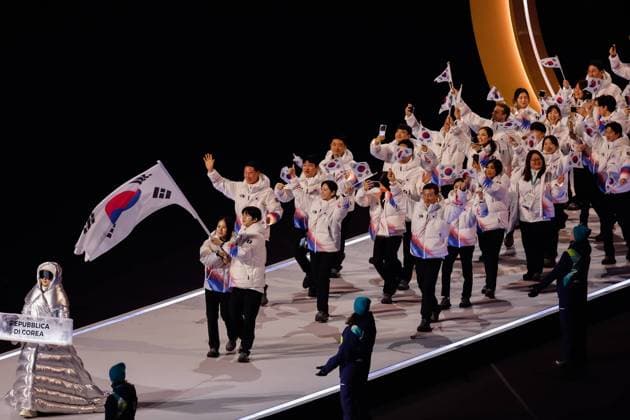 Team of Korea Opening Ceremony, Opening Ceremony - Milano Cortina 2026 Winter Olympics: Day 0, Opening Ceremony - Milano Cortina 2026 Winter Olympics: Day 0, San Siro Stadium, February 6, 2026, Milan, Italy.