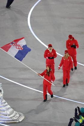 Winter Olympics - Opening Ceremony - Milan Team Croatia at the Opening ceremony of the Milano Cortina 2026 Winter Olympic Games, Olympische Spiele, Olympia, OS at San Siro stadium (Milano Olympic Stadium), in Milan on February 6, 2026. Photo by Alexis Jumeau ABACAPRESS.COM Milan Italy  Copyright: xJumeauxAlexis ABACAx