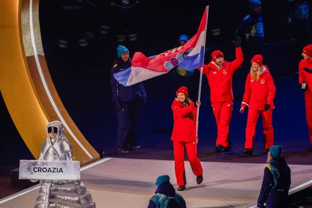 Team of Croatia Opening Ceremony, Opening Ceremony - Milano Cortina 2026 Winter Olympics: Day 0, Opening Ceremony - Milano Cortina 2026 Winter Olympics: Day 0, San Siro Stadium, February 6, 2026, Milan, Italy.