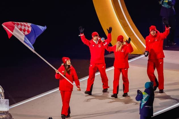 Team of Croatia Opening Ceremony, Opening Ceremony - Milano Cortina 2026 Winter Olympics: Day 0, Opening Ceremony - Milano Cortina 2026 Winter Olympics: Day 0, San Siro Stadium, February 6, 2026, Milan, Italy.