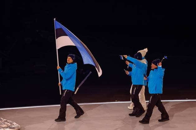 Team of Estonia Opening Ceremony, Opening Ceremony - Milano Cortina 2026 Winter Olympics: Day 0, Opening Ceremony - Milano Cortina 2026 Winter Olympics: Day 0, San Siro Stadium, February 6, 2026, Milan, Italy.