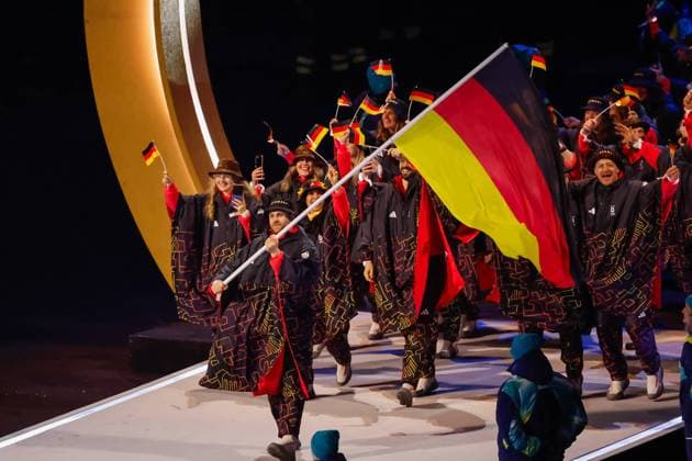 Team of Germany Opening Ceremony, Opening Ceremony - Milano Cortina 2026 Winter Olympics: Day 0, Opening Ceremony - Milano Cortina 2026 Winter Olympics: Day 0, San Siro Stadium, February 6, 2026, Milan, Italy.
