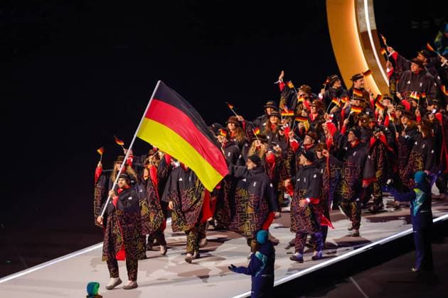 Team of Germany Opening Ceremony, Opening Ceremony - Milano Cortina 2026 Winter Olympics: Day 0, Opening Ceremony - Milano Cortina 2026 Winter Olympics: Day 0, San Siro Stadium, February 6, 2026, Milan, Italy.