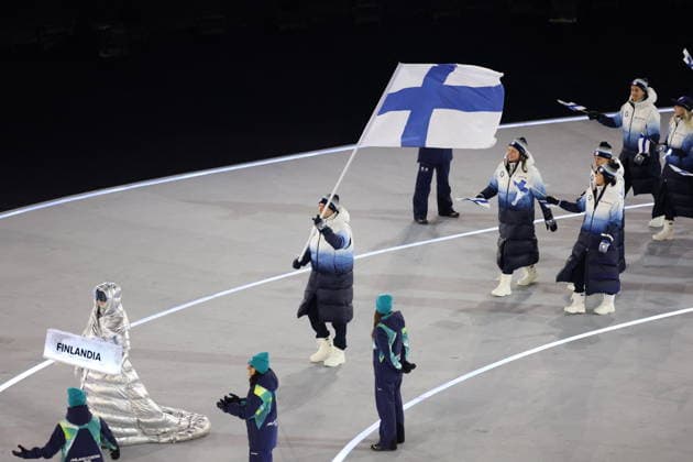 Winter Olympics - Opening Ceremony - Milan Team Finland at the Opening ceremony of the Milano Cortina 2026 Winter Olympic Games, Olympische Spiele, Olympia, OS at San Siro stadium (Milano Olympic Stadium), in Milan on February 6, 2026. Photo by Alexis Jumeau ABACAPRESS.COM Milan Italy  Copyright: xJumeauxAlexis ABACAx