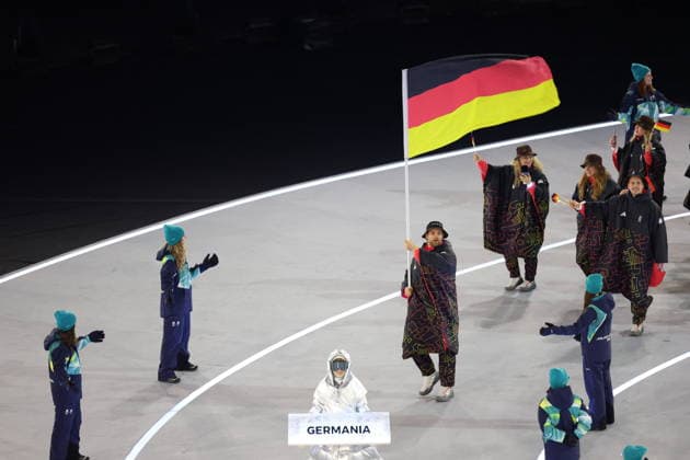 Winter Olympics - Opening Ceremony - Milan Team Germany at the Opening ceremony of the Milano Cortina 2026 Winter Olympic Games, Olympische Spiele, Olympia, OS at San Siro stadium (Milano Olympic Stadium), in Milan on February 6, 2026. Photo by Alexis Jumeau ABACAPRESS.COM Milan Italy  Copyright: xJumeauxAlexis ABACAx