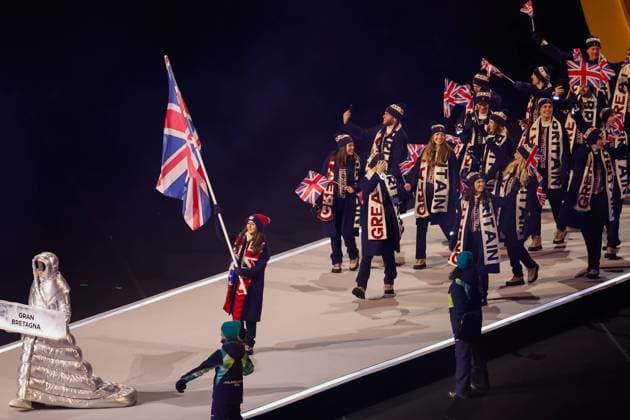 Team of Great Britain Opening Ceremony, Opening Ceremony - Milano Cortina 2026 Winter Olympics: Day 0, Opening Ceremony - Milano Cortina 2026 Winter Olympics: Day 0, San Siro Stadium, February 6, 2026, Milan, Italy.