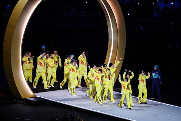 ITALY, MILAN - FEBRUARY 6, 2026: Members of the Olympic team of Belgium emerge during a ceremony to open the 2026 Winter Olympic Games, Olympische Spiele, Olympia, OS at San Siro Stadium Opening Ceremony For 2026 Winter Olympic Games  - ZUMAt113 20260206_zaa_t113_526 Copyright: xPeterxKovalevx