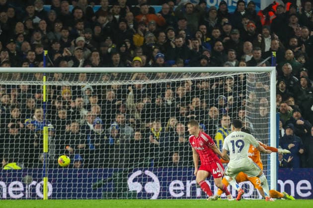 Leeds United v Nottingham Forest, Premier League Noah Okafor Of Leeds United scores a GOAL 2-0 during the Leeds United v Nottingham Forest Premier League match at Elland Road, Leeds, England on 6 February 2026 Credit: Lee Keuneke Every Second Media Editorial use only. All images are copyright Every Second Media Limited. No images may be reproduced without prior permission. All rights reserved. Premier League and Football League images are subject to licensing agreements with Football DataCo Limited. see https: www.football-dataco.com Copyright: xIMAGO EveryxSecondxMediax ESM-1788-0036 LeexKeunekex xEveryxSecondxMediax