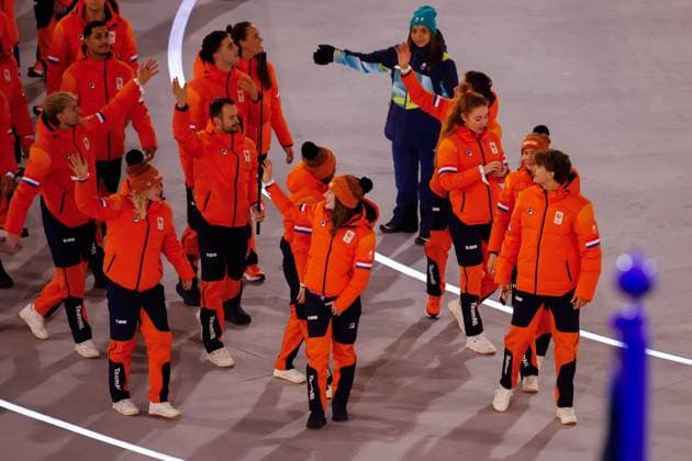 Team of the Netherlands Opening Ceremony, Opening Ceremony - Milano Cortina 2026 Winter Olympics: Day 0, Opening Ceremony - Milano Cortina 2026 Winter Olympics: Day 0, San Siro Stadium, February 6, 2026, Milan, Italy.