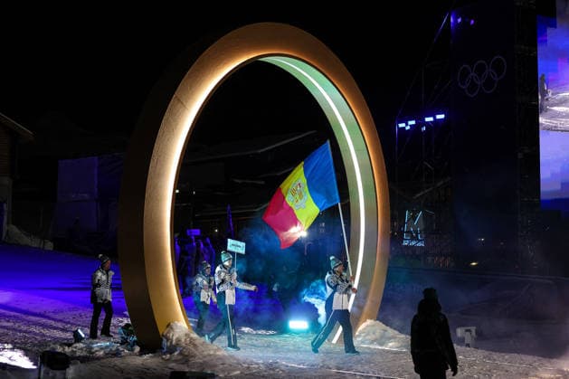 GIOCHI OLIMPICI - Olimpiadi Invernali Milano-Cortina 2026 - Livigno - Opening Ceremony Athtletes of Andorra during the Opening Ceremony of the Olympic Winter games, Winterspiele,Spiele, Summer games Milano-Cortina 2026 on February 06, 2026 in Livigno, Italy Cortina D Ampezzo Italy  Copyright: xIPAxSport ABACAx