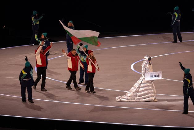 GIOCHI OLIMPICI - Olimpiadi Invernali Milano-Cortina 2026 - Opening Ceremony Parade of athletes of Bulgaria during the Opening Ceremony of the Olympic Winter games, Winterspiele,Spiele, Summer games Milano-Cortina 2026 on February 06, 2026 at the Milano San Siro Olympic Stadium in Milan, Italy Cortina D Ampezzo Italy  Copyright: xIPAxSport ABACAx