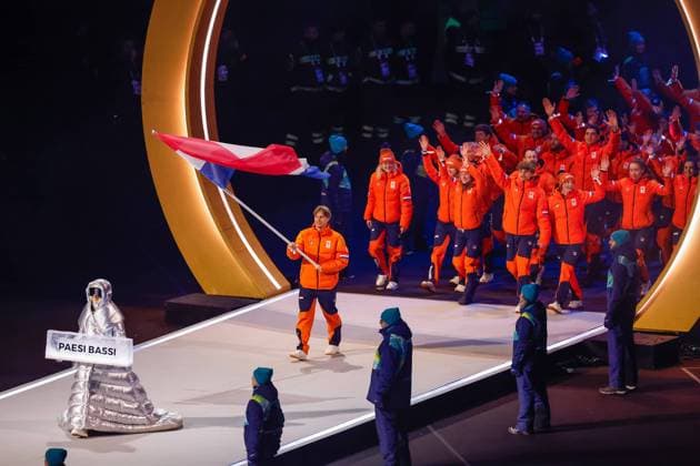 Jens van ™t Wout of the Netherlands Opening Ceremony, Opening Ceremony - Milano Cortina 2026 Winter Olympics: Day 0, Opening Ceremony - Milano Cortina 2026 Winter Olympics: Day 0, San Siro Stadium, February 6, 2026, Milan, Italy.