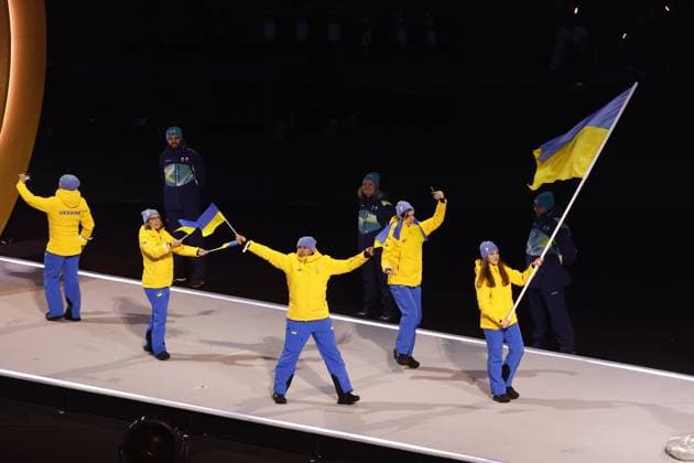 MILAN , 06-02-2026 , Milano San Siro Olympic Stadium , Olympic Winter games, Winterspiele,Spiele, Summer games 2026 Milano , Opening ceremony , Picture shows , Team Ukraine Olympic Winter Games 2026 - Opening ceremony  x201349572x Copyright:
