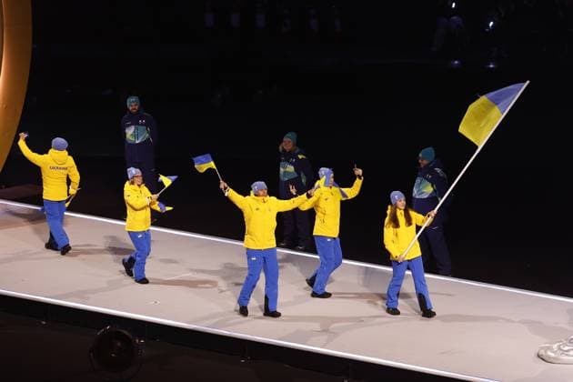 MILAN , 06-02-2026 , Milano San Siro Olympic Stadium , Olympic Winter games, Winterspiele,Spiele, Summer games 2026 Milano , Opening ceremony , Picture shows , Team Ukraine Olympic Winter Games 2026 - Opening ceremony  x201349595x Copyright: