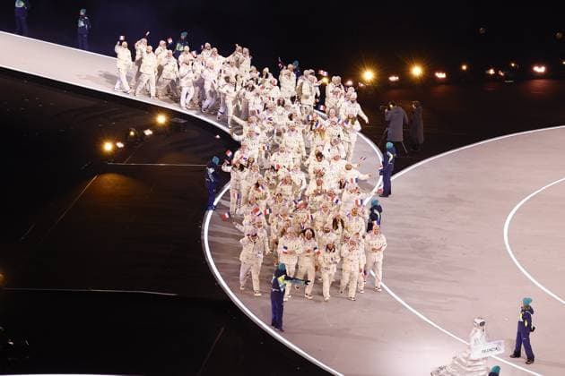 MILAN , 06-02-2026 , Milano San Siro Olympic Stadium , Olympic Winter games, Winterspiele,Spiele, Summer games 2026 Milano , Opening ceremony , Picture shows , team France Olympic Winter Games 2026 - Opening ceremony  x201349819x Copyright: