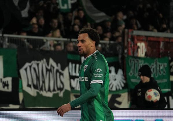 Deutschland: 2.Bundesliga 2025 2026, SC Preußen Münster vs VFL Bochum, Freitag 06.02.2026 LVM-Preußenstadion (Nordrhein-Westfalen, Deutschland) Etienne Amenyido (SC Preußen Münster, 30)