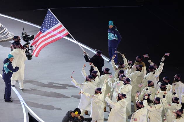 Winter Olympics - Opening Ceremony - Milan Team USA at the Opening ceremony of the Milano Cortina 2026 Winter Olympic Games, Olympische Spiele, Olympia, OS at San Siro stadium (Milano Olympic Stadium), in Milan on February 6, 2026. Photo by Alexis Jumeau ABACAPRESS.COM Milan Italy  Copyright: xJumeauxAlexis ABACAx