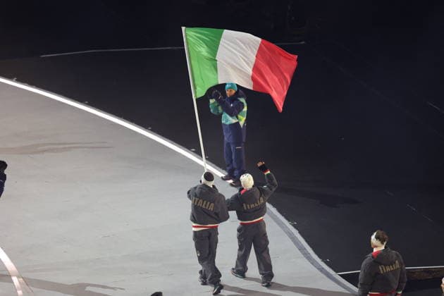 Winter Olympics - Opening Ceremony - Milan Team Italy at the Opening ceremony of the Milano Cortina 2026 Winter Olympic Games, Olympische Spiele, Olympia, OS at San Siro stadium (Milano Olympic Stadium), in Milan on February 6, 2026. Photo by Alexis Jumeau ABACAPRESS.COM Milan Italy  Copyright: xJumeauxAlexis ABACAx