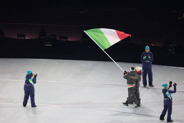 Winter Olympics - Opening Ceremony - Milan Team Italy at the Opening ceremony of the Milano Cortina 2026 Winter Olympic Games, Olympische Spiele, Olympia, OS at San Siro stadium (Milano Olympic Stadium), in Milan on February 6, 2026. Photo by Alexis Jumeau ABACAPRESS.COM Milan Italy  Copyright: xJumeauxAlexis ABACAx