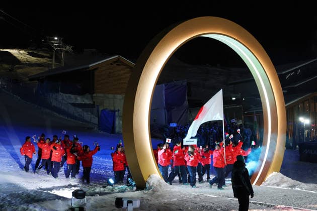 Japan Delegation (JPN), FEBRUARY 6, 2026 : Milano Cortina 2026 Olympic Winter games, Winterspiele,Spiele, Summer games Opening Ceremony at Livigno Snow Park in Livigno, Italy.  aflo_318732917