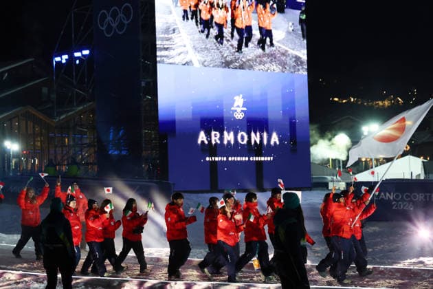 Japan Delegation (JPN), FEBRUARY 6, 2026 : Milano Cortina 2026 Olympic Winter games, Winterspiele,Spiele, Summer games Opening Ceremony at Livigno Snow Park in Livigno, Italy.  aflo_318732934