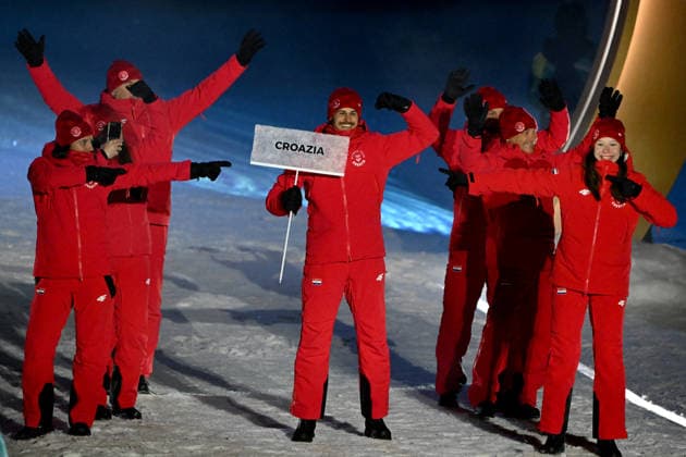 Predazzo, Italy, February 06th 2026. Opening Ceremony of the Olympic Winter games, Winterspiele,Spiele, Summer games 2026 in Predazzo, Italy. (Photo by Igor Kupljenik Sports Press Photo)  Copyright: xIgorxKupljenikx xSPPx Sportspressphoto_SPR89065