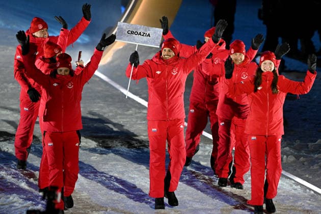 Predazzo, Italy, February 06th 2026. Opening Ceremony of the Olympic Winter games, Winterspiele,Spiele, Summer games 2026 in Predazzo, Italy. (Photo by Igor Kupljenik Sports Press Photo)  Copyright: xIgorxKupljenikx xSPPx Sportspressphoto_SPR89066