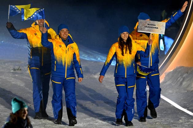 Predazzo, Italy, February 06th 2026. Opening Ceremony of the Olympic Winter games, Winterspiele,Spiele, Summer games 2026 in Predazzo, Italy. (Photo by Igor Kupljenik Sports Press Photo)  Copyright: xIgorxKupljenikx xSPPx Sportspressphoto_SPR89069