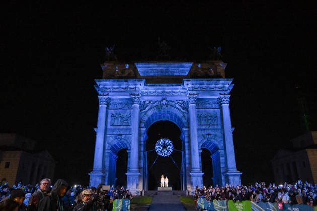 260206 General view of the cauldron under the Arco della Pace before it is lit with the olympic flame during the Opening Ceremony of the 2026 Winter Olympics on February 6, 2026 in Milan. Photo: Carl Sandin BILDBYRAN kod CS CS0854 bbeng Olympic Games, Olympische Spiele, Olympia, OS olympics winter olympics os ol olympiska spel vinter-os olympiske leker milano cortina 2026 milan cortina 2026 milano cortina 2026 olympic games milano cortina 2026 winter olympic games milano cortina-os milano cortina-ol vinter-ol opening ceremony invigning invigningsceremoni *** 260206 General view of the cauldron under the Arco della Pace before it is lit with the olympic flame during the Opening Ceremony of the 2026 Winter Olympics on February 6, 2026 in Milan Photo Carl Sandin BILDBYRAN code CS CS0854 bbeng olympic games olympics winter olympics os ol olympic games winter os olympic games milano cortina 2026 milan cortina 2026 milano cortina 2026 olympic games milano cortina 2026 winter olympic games milano cortina os milano cortina ol winter ol opening ceremony invigning invigningsceremoni  Copyright: CARLxSANDIN BB260206CS029