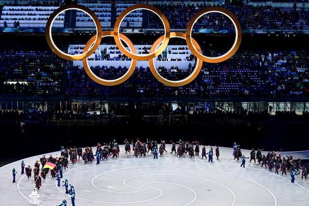 Flag of Germany, Olympic Opening Ceremony, at the Olympic Winter games, Winterspiele,Spiele, Summer games Milano Cortina 2026, at Milano San Siro Olympic Stadium, on February 6, 2026 in Milan, Italy. Noxthirdxpartyxsales  aflo_318735777