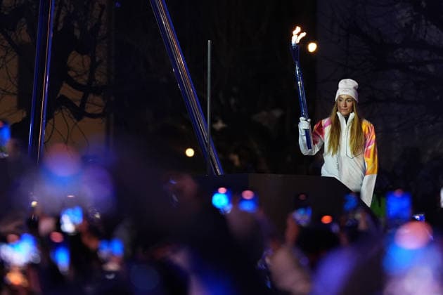 sofia goggia Olympic flame the opening ceremony of the 2026 Winter Olympics, in Cortina d Ampezzo, Italy, Friday, Feb. 6, 2026. (Photo Davide Spada LaPresse)  Copyright: xDavidexSpadax LaPressex
