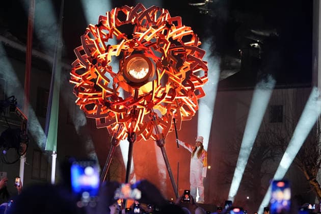 sofia goggia Olympic flame the opening ceremony of the 2026 Winter Olympics, in Cortina d Ampezzo, Italy, Friday, Feb. 6, 2026. (Photo Davide Spada LaPresse)  Copyright: xDavidexSpadax LaPressex