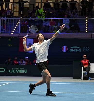 2026 Davis Cup Qualifiers , Düsseldorf Germany Germany vs. Peru Day1 Match1 Yannik Hanfmann (GER) vs. Gonzalo Bueno (PER) Yannik Hanfmann (GER)
