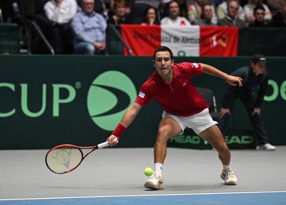 2026 Davis Cup Qualifiers , Düsseldorf Germany Germany vs. Peru Day1 Match1 Yannik Hanfmann (GER) vs. Gonzalo Bueno (PER)