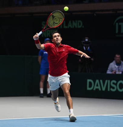 2026 Davis Cup Qualifiers , Düsseldorf Germany Germany vs. Peru Day1 Match1 Yannik Hanfmann (GER) vs. Gonzalo Bueno (PER)