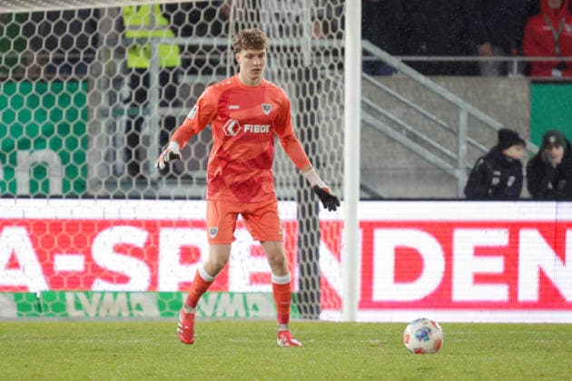 06.02.2026, xgrfx, Fussball 2.Bundesliga, Preußen Münster - VfL Bochum v.l. Johannes Schenk (Preußen Münster) (DFL DFB REGULATIONS PROHIBIT ANY USE OF PHOTOGRAPHS as IMAGE SEQUENCES and or QUASI-VIDEO) Münster