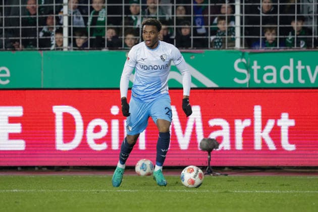 06.02.2026, xgrfx, Fussball 2.Bundesliga, Preußen Münster - VfL Bochum v.l. Farid Alfa-Ruprecht (VfL Bochum) (DFL DFB REGULATIONS PROHIBIT ANY USE OF PHOTOGRAPHS as IMAGE SEQUENCES and or QUASI-VIDEO) Münster