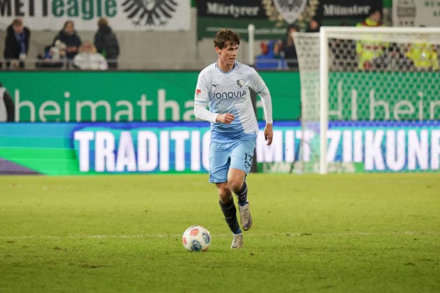 06.02.2026, xgrfx, Fussball 2.Bundesliga, Preußen Münster - VfL Bochum v.l. Oliver Olsen (VfL Bochum) (DFL DFB REGULATIONS PROHIBIT ANY USE OF PHOTOGRAPHS as IMAGE SEQUENCES and or QUASI-VIDEO) Münster