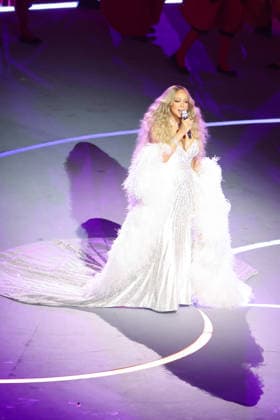 February 06, 2026: Mariah Carey performs during the Opening Ceremony of the Milano Cortina 2026 Olympic Games, Olympische Spiele, Olympia, OS held at San Siro Olympic Stadium in Milan, Italy. MilanoCortina2026 . Milan Italy - ZUMAc04_ 20260206_zma_c04_018 Copyright: xDanielxLeax