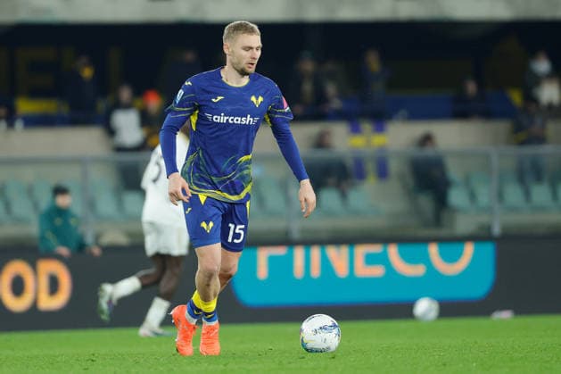 February 6, 2026, Verona, Italy: Victor Nelsson of Hellas Verona FC seen in action during the Italian Serie A soccer match Hellas Verona FC vs AC Pisa 1909 at Marcantonio Bentegodi Stadium..Final score Hellas Verona FC 0:0 AC Pisa 1909 Verona Italy - ZUMAs197 20260206_aaa_s197_433 Copyright: xEmanuelexPennacchiox