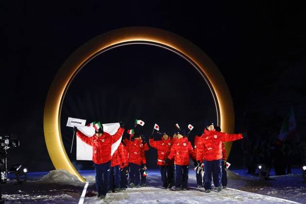 Milan Cortina Olympics: Opening ceremony Japanese athletes march during the opening ceremony of the Milan Cortina Olympics in Predazzo, Italy, on Feb. 6, 2026.  A14AA0005251857P